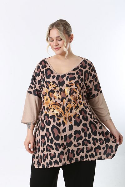 XL Modam Women's Digital Printed Truvacar Sleeve Large Size Tunic