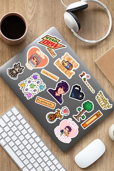 AR Sticker مجموعة من 15 ملصقًا للكمبيوتر المحمول تحت عنوان اللعبة
