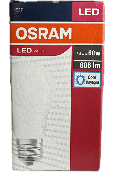 Osram LED Value 8,5 = 60 w BEYAZ IŞIK E27