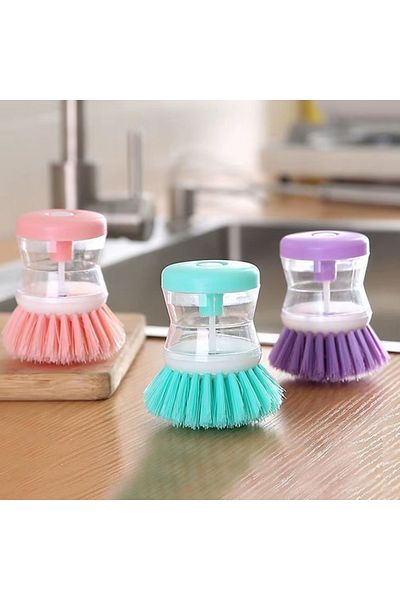 Mahi Max Detergent Bowl Dishwashing Brush Kitchen General Cleaning Brush Button Clean Brush
