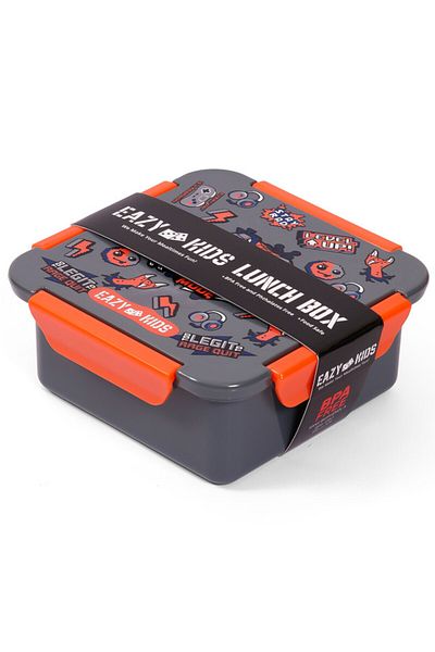 Eazy Kids Lunch Box, Dinosaur - Grey, 650ml
