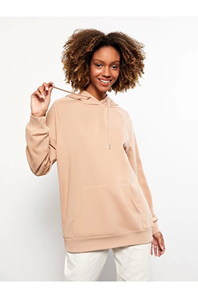 LC Waikiki Γυναικείο χοντρό φούτερ με κουκούλα LCW Vision Brown