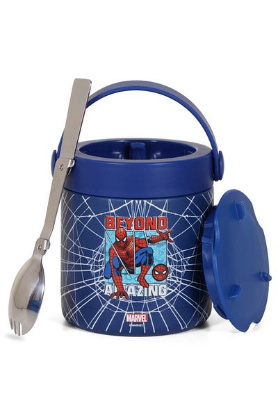 Eazy Kids Marvel Beyond Amazing Spider - Man Stainless Steel Insulated Food Jar - Blue(350ml)