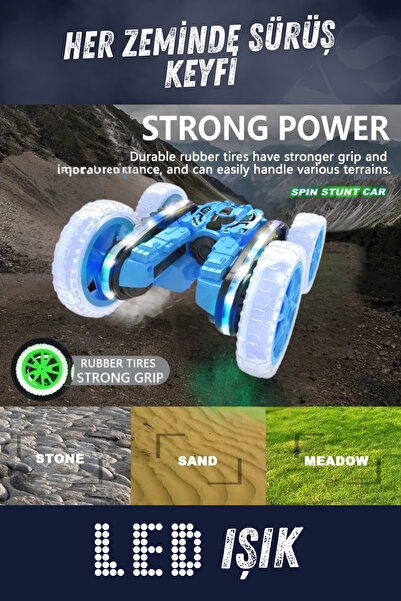 kosetoys Uzaktan Kumandalı Araba Buharlı Işıklı Full Fonksiyon Şarjlı 360 Derece Akrobat 4x4 20 Km Hız