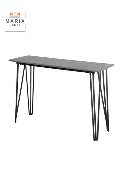 MARIA HOMES Console Table Wooden Grey Surface and Sturdy Metal Legs Height 80 cm Width 120 cm Depth 40 cm