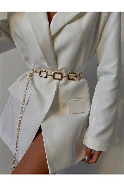 Fiori Kare Detaylı Kadın Bel Zinciri Detaylı Kadın Bel Zinciri Bel Kemeri,Elbise Kemeri,Etek Kemeri