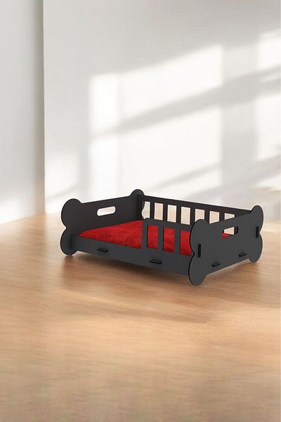 Evene Black Bone Model - Decorative Wooden Durable Large Cat Bed
