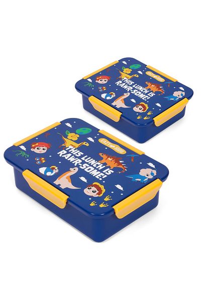 Eazy Kids Lunch Box Set, T - Rex - Blue