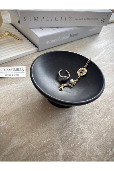 Home Siyah dekoratif takı/anahtar/mum kasesi (ÇAPI 12 cmdir lütfen dikkat edi...