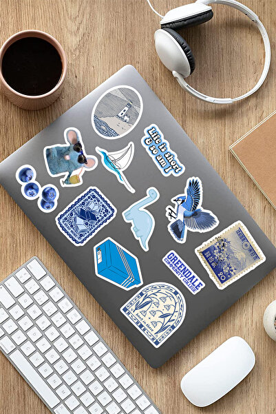 AR Sticker Vsco Blue Laptop Notebook Tablet Sticker Set 10