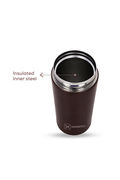 Hydrobrew Insulated Tumbler Water Bottle - Black, 380ml