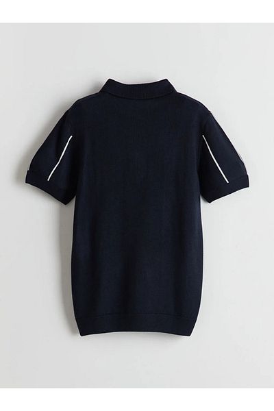 LC Waikiki Navy Blue Polo Neck Boy's Knitwear Sweater