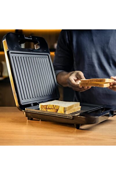 Generic 4 Slices Electric Panini Press Grill 1400W | Breakfast Sandwich Maker |Nonstick Two-Sided Hot Plates