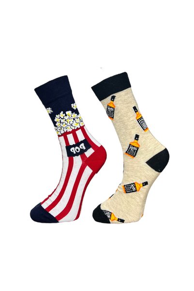 Mevo Pack of 2 Unisex Flexible Moisturizing Cotton Colorful and Patterned Socks
