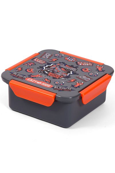 Eazy Kids Lunch Box, Dinosaur - Grey, 650ml
