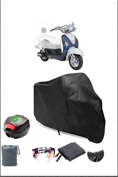 Breen Black Mondial 50 Znu Ec Rear Bag Compatible Waterproof Motorcycle Cover