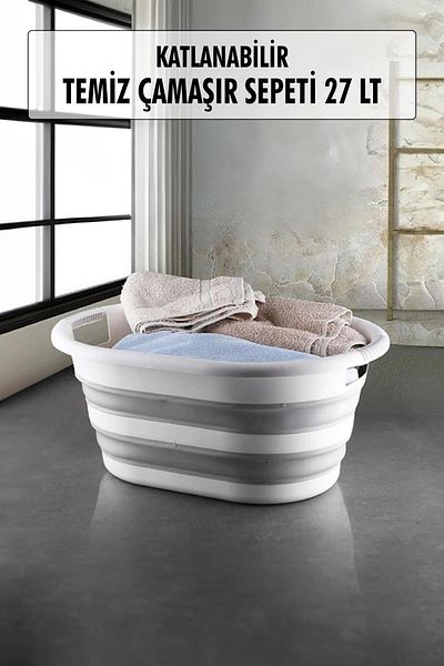 Depa Foldable Silicone Laundry Basket & Accordion Folding Basket 27 Lt