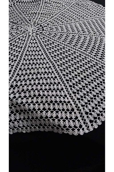 Papatyam Fiskos Lace Set with Diameter of 118 cm - Hand Knitted and Table Cloth Vintage Floş Yarnten