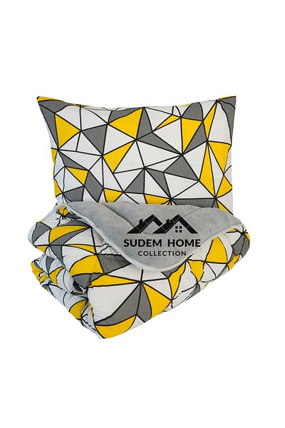 Sudem Home Collection Gray Marble Single Welsoft Quilt and Pillowcase