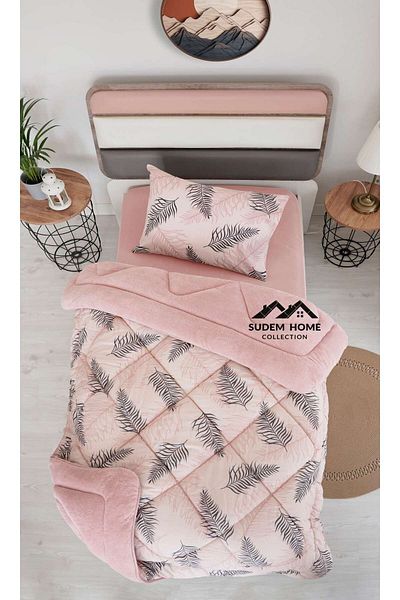 Sudem Home Collection Single Welsoft Flannel Quilt & Pillowcase Fluffy Fleece and Quilt