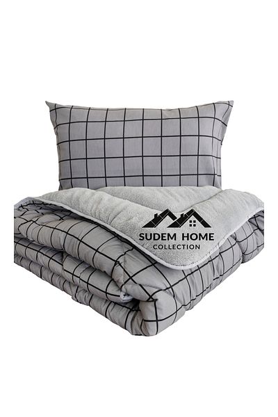 Sudem Home Collection Single Plush Welsoft Quilt and Pillow Lock Fluffy Fleece