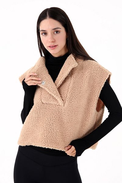 Scorp Γυναικείο βελούδινο γιλέκο - Chic Casual Camel