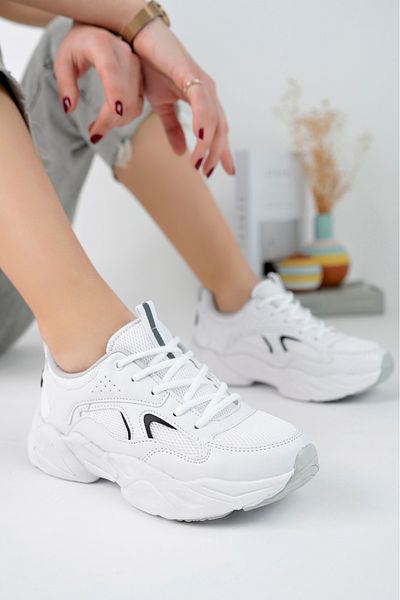McDark White White Women's Sneakers - Ultra Light Sole Shoes