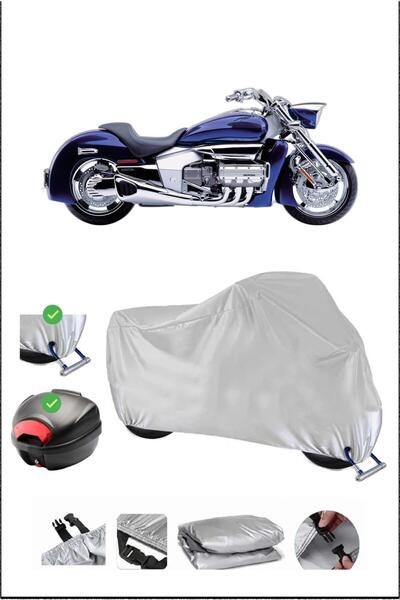 Breen قفل حقيبة خلفي هوندا فالكيريرون متوافق مع دراجة نارية مقاومة للماء - رمادي