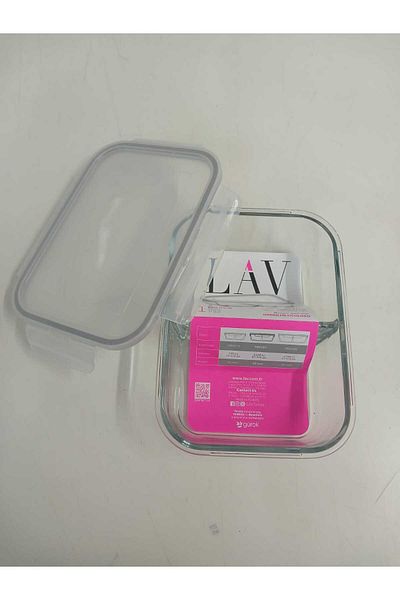 LAV Feyzade Fresco 1120Cc Rectangular Ziplock Glass Storage Container - Two Sections, 1 Piece (Frs-297)