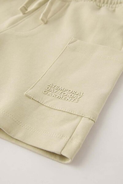 Magu Unisex Children's Summer Oversize T-Shirt and Pocket Shorts Bottom-Top Set