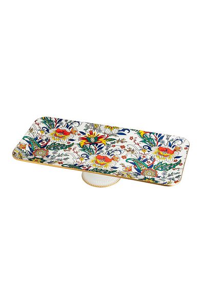 HIC Rectangle Glass cake dish with base size 32 cm