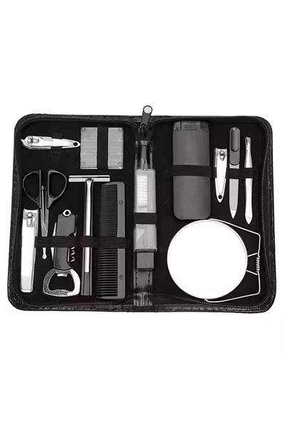 gaman 13 Piece Professional Men's Care Set with Bag - Personal Care Bag Men's and Women's Compatible