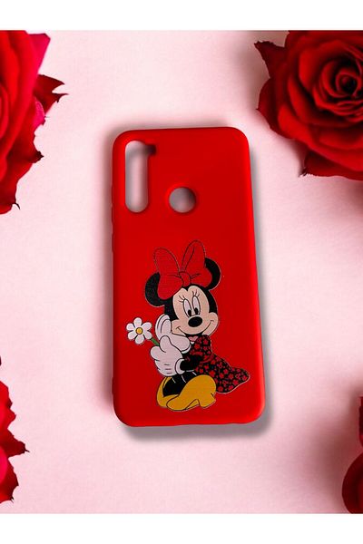Merwish حافظة هاتف فاخرة متوافقة مع هاتف Xiaomi Redmi Note 8 مع حماية لعدسة الكاميرا ونمط ديزي ميني باللون الأحمر