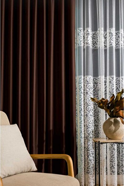 MERYKAR HOME COLLECTİON 1.kalite Kahverengi Karartma Blackout Kahve Fon Perde...