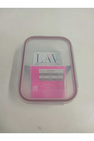 LAV Feyzade Fresco 1120Cc Rectangular Ziplock Glass Storage Container - Two Sections, 1 Piece (Frs-297)