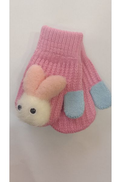 melosh Female Child 1-3 Years Old Knitted Thick Winter Gloves