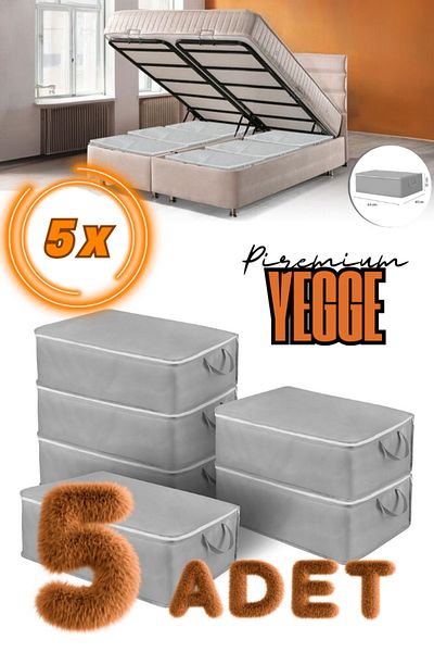 YEGGE 5 Pcs Anthracite Gray under Base - 64X45X22 cm Large Size under Base and Sofa Bed Storage Storage Storage Storage
