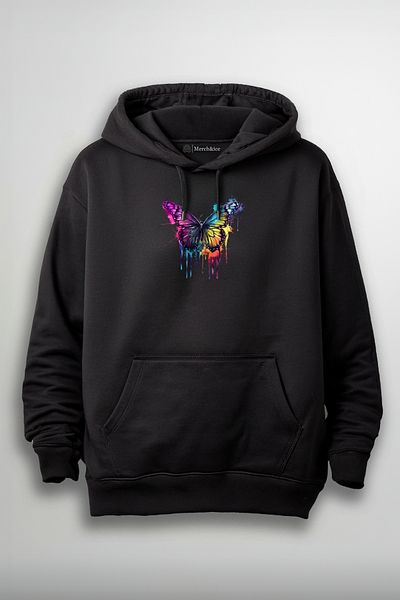 Merch&ice Colorful Butterfly Printed Unisex Sweatshirt