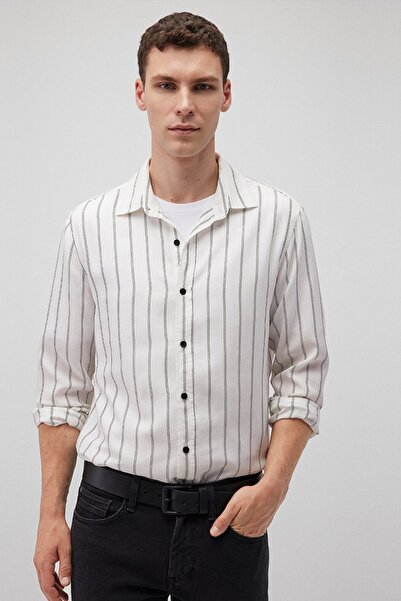 Mavi ÇİZGİLİ GÖMLEK Beyaz