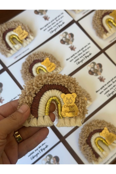 ARYA DESİGN Makrome Gökkuşağı Magnet 10 Adet Bebek Mevlüdü Bebek Organizasyon...