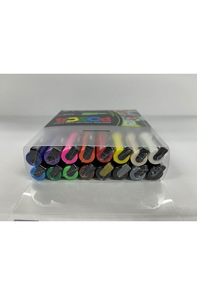 Uni Posca Set of 16 with Marker Pc-3M (0.9-1.3mm) Pack