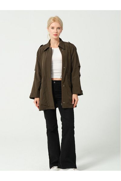 PIQUE Khaki Women's Thin Trench Coat - Lined Karia