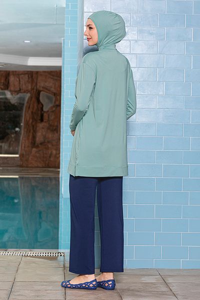 REMSA Lycra Full Covered Hijab Μαγιό με μπροστινή τσέπη 1254 Mint