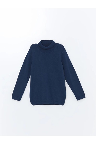 LC Waikiki LCW Kids İndigo Balıkçı Yaka Erkek Bebek Triko Kazak