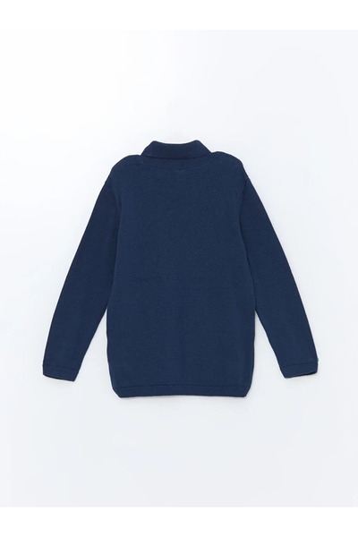 LC Waikiki LCW Kids İndigo Balıkçı Yaka Erkek Bebek Triko Kazak