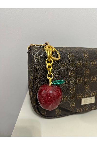 YENGEÇ Red Apple Bag - Charm and Motherboard Design
