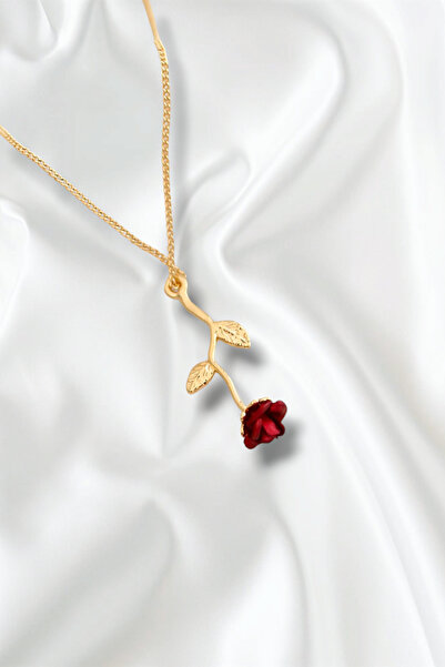 REBORN DESIGN قلادة على شكل وردة حمراء