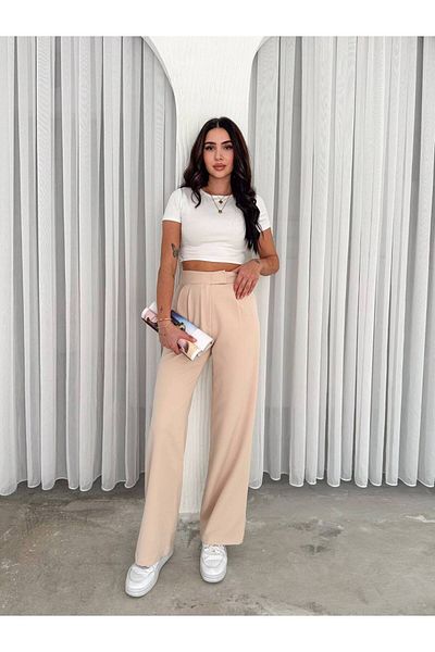 Noa Noa Velcro Wide Leg Basic Παντελόνι