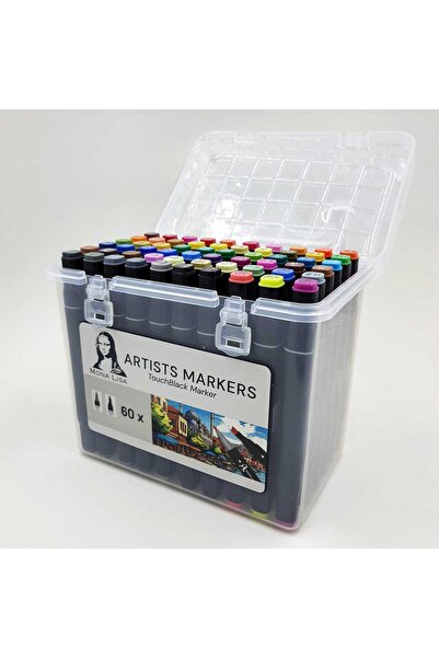 Südor Monalisa Touchblack Double-Sided Marker 60 Colors Portable Set with Pla...