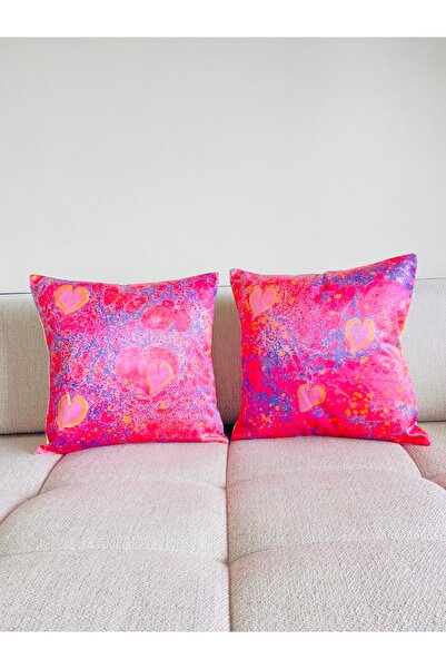 TheBohoHomeDecor Art - Real Marbling Satin 2-Piece Throw Pillow/Pillowcase Set